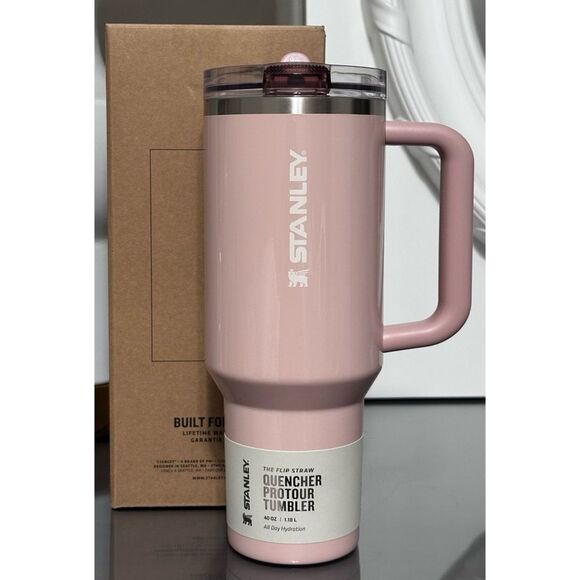 STANLEY QUENCHER PROTOUR FLIP STRAW TUMBLER, 40OZ- PEACH WHIP GLOSS - Picture 1 of 5